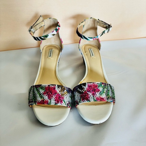 Alex Marie Shoes - Alex Marie Mairithree Wedge Cloud Ankle Strap Sandals Embellished US 8M Colorful